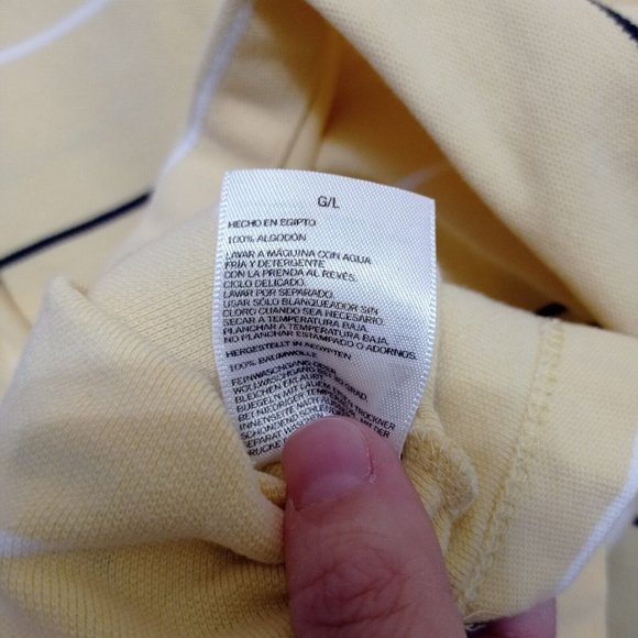 Nautica Golf Apparel Polo Shirt Mens size L Yellow Striped - Picture 4 of 4